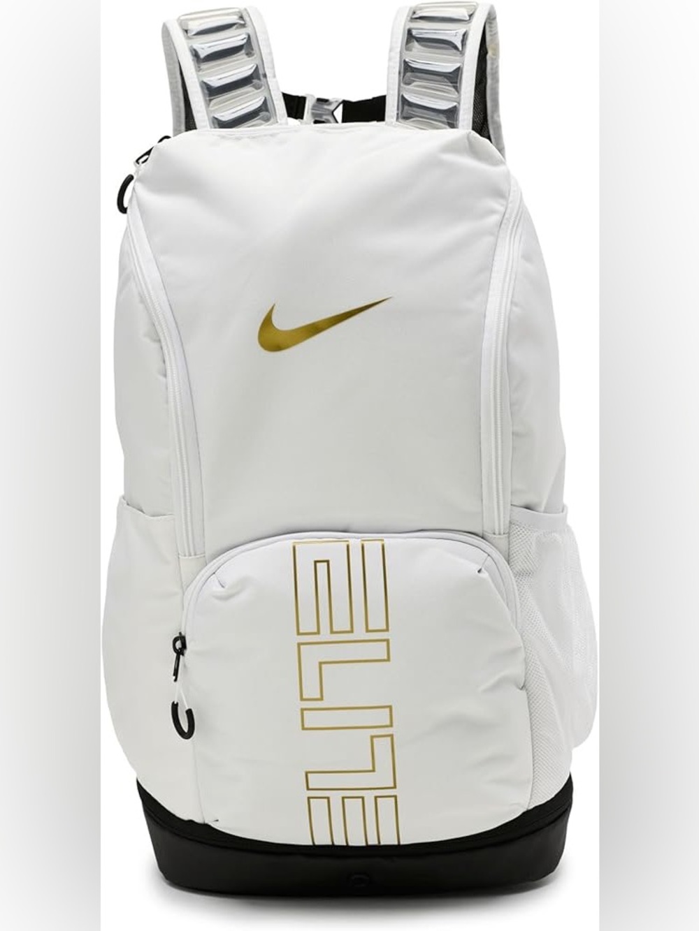Nike 32L Varsity Elite White Backpack with Gold Swoosh and Accents - Picture 1 of 3